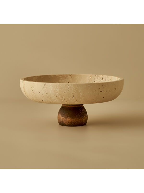 Bella Maison Ephesus Traverten Ayaklı Sunum Kasesi (25 cm)