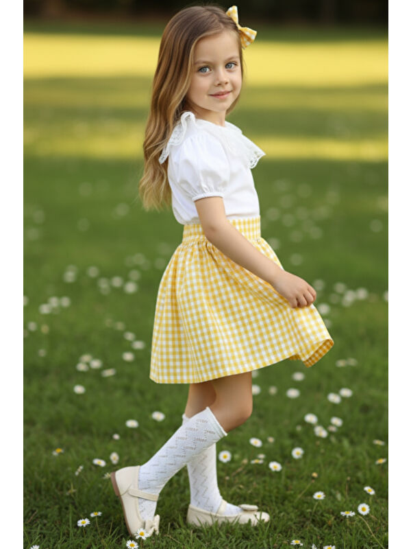 Parla Kids Kız Çocuk Dantel Detaylı Bluz ve Etek Takım