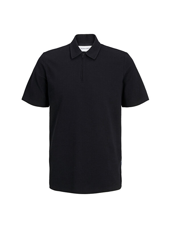 Jack & Jones Benja Erkek Siyah Kapüşonlu Polo Spor Tişört