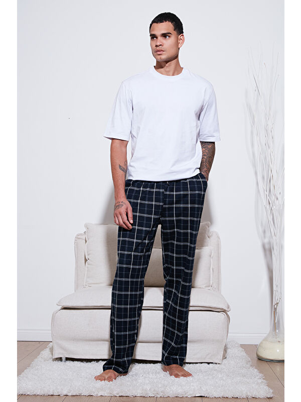 Buratti Pamuklu Regular Fit Normal Bel Düz Paça Cepli Pijama Altı 6574003
