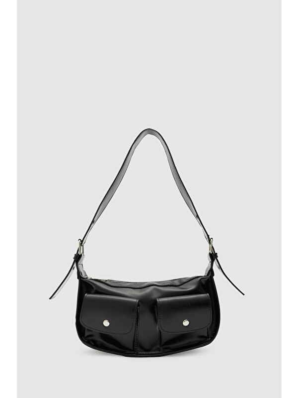 Shulebags Diana Vintage Baget Çanta Siyah