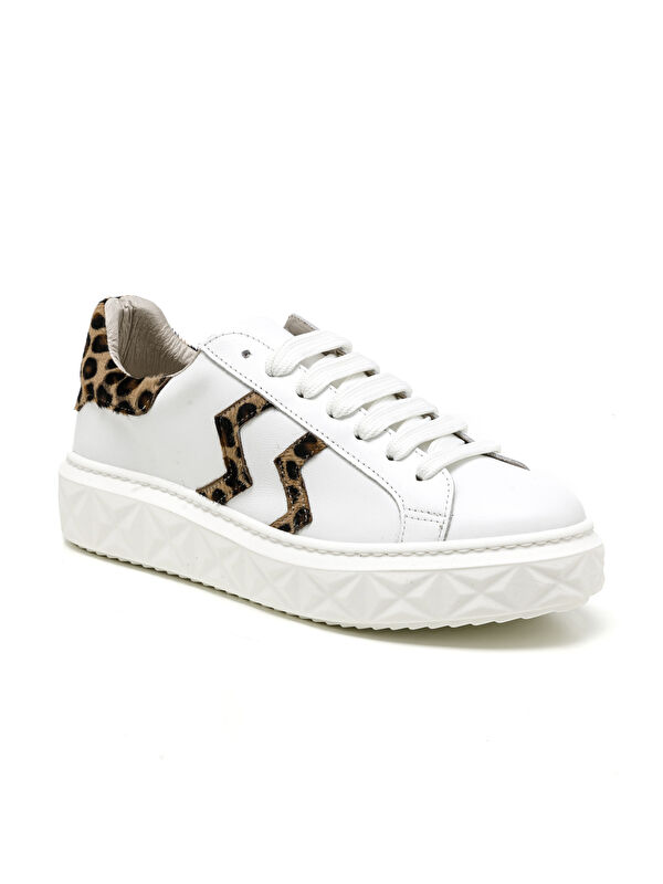 John May Kadın Sneaker ( Günlük) MAR-25Y-209-8825 Beyaz-Leopar