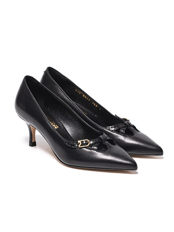 Chiara Bellini Siyah Chiara Bellini Stiletto 9841 Kadın Topuklu/ 155 YLN Napa Black Snake Black C2264