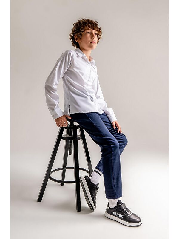 Erkek Çocuk Siyah Hakiki Deri Anatomik Günlük Ayakkabı - Görsel 3