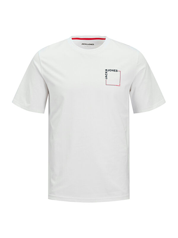 Jack & Jones Verner Crew Neck Erkek Beyaz Yuvarlak Yaka Spor Tişört