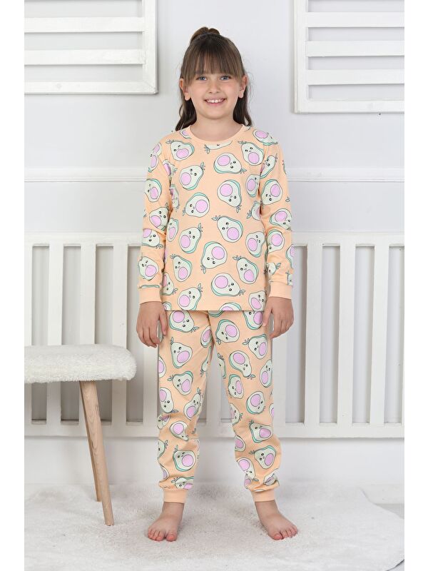 ZUZUNGA Cute Avocado Desenli Kız Çocuk Pijama Takımı
