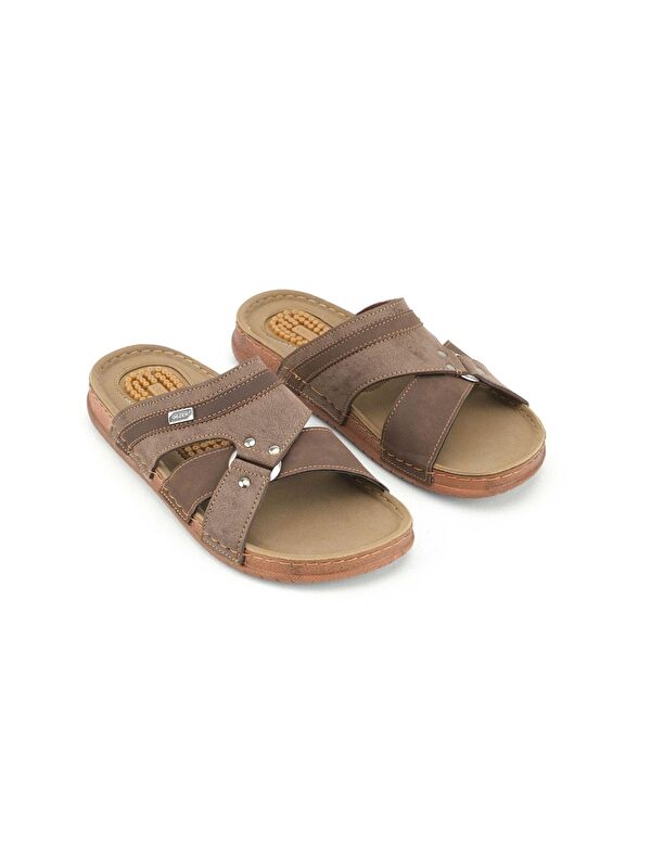 Yazlık Erkek Suni Deri Pu Taban Rahat Günlük Terlik - Görsel 4