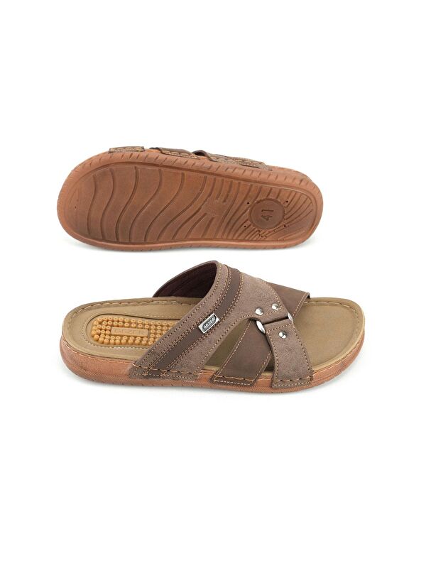 Yazlık Erkek Suni Deri Pu Taban Rahat Günlük Terlik - Görsel 6