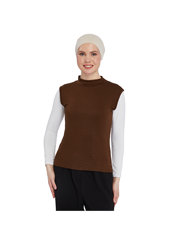 Altobeh Organik Kolsuz Balıkçı Yaka Elastanlı Kadın Sıfır Kol Body