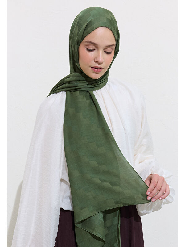 Fresh Scarfs Nori İpeksi Jakar Şal Yaprak