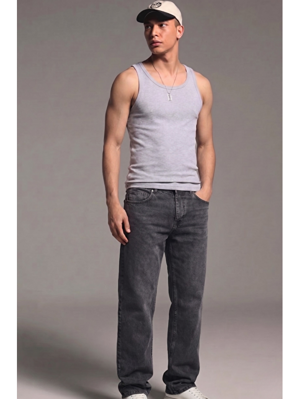 Comstar Erkek Relaxed Fit  5 Cepli Antrasit Jean Pantolon