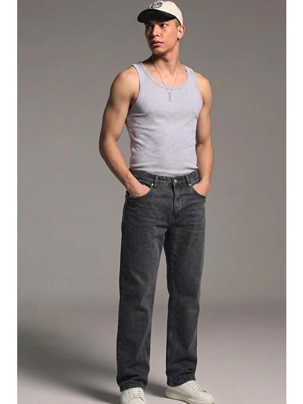 Comstar Erkek Relaxed Fit  5 Cepli Füme Jean Pantolon