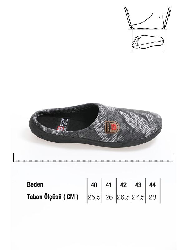 Gezer Gri Gezer Kışlık Erkek Gondol Terlik