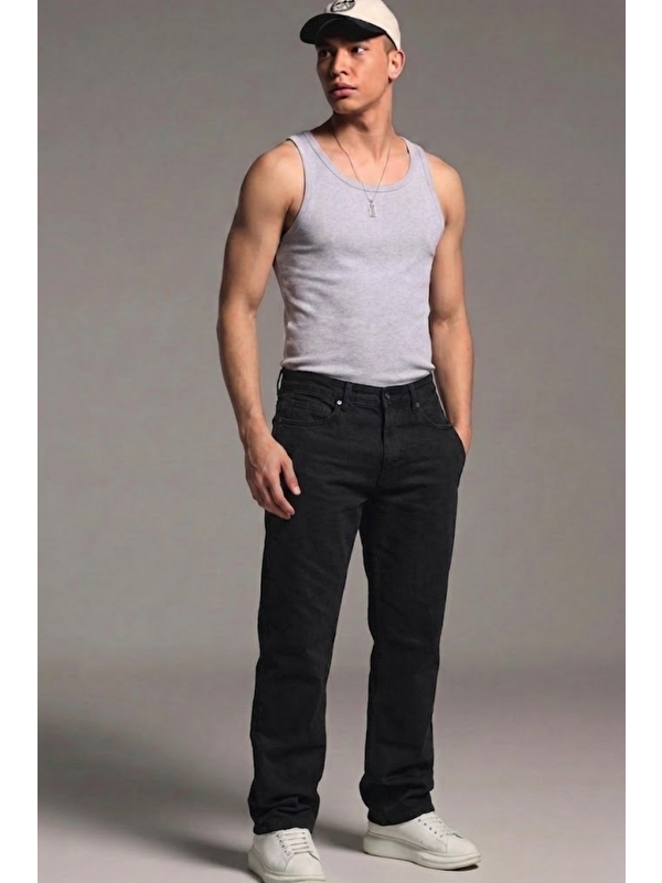 Comstar Erkek Relaxed Fit  5 Cepli Siyah Jean Pantolon