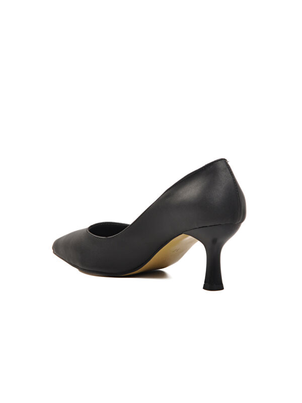 İnce Topuklu Siyah Cilt Kadın Abiye Ayakkabı 458299 - Görsel 5