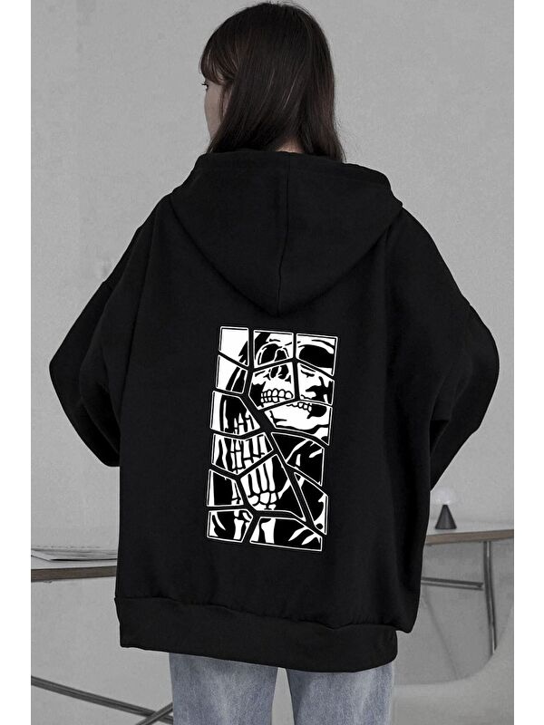 uyguntarz Unisex Skullcracked Baskılı Sweatshirt