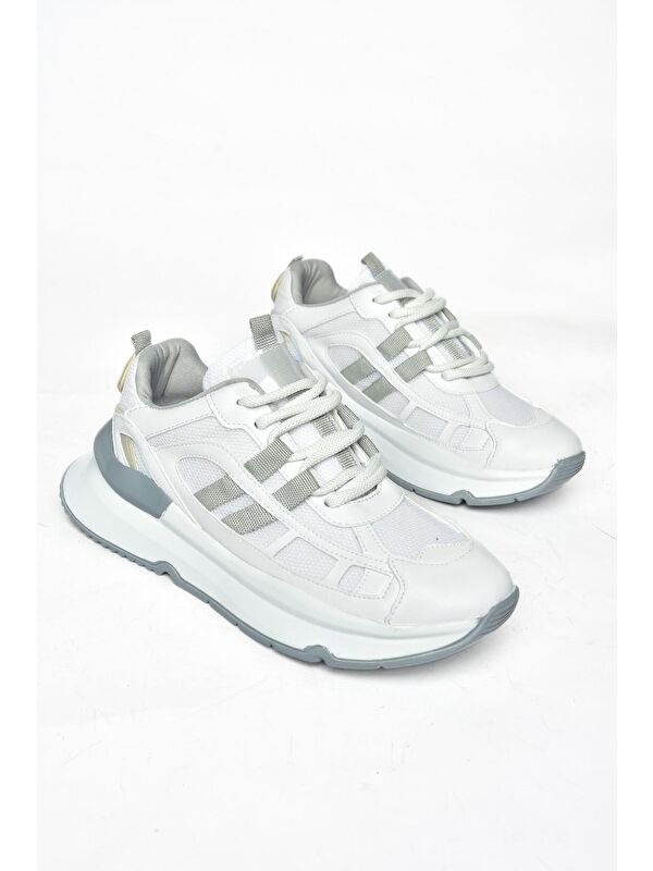 S9730176 Beyaz/Gri Kadın Sneakers - Görsel 8