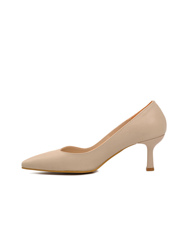 Bej Cilt İnce Topuklu Kadın Abiye Ayakkabı 458299 - Görsel 3