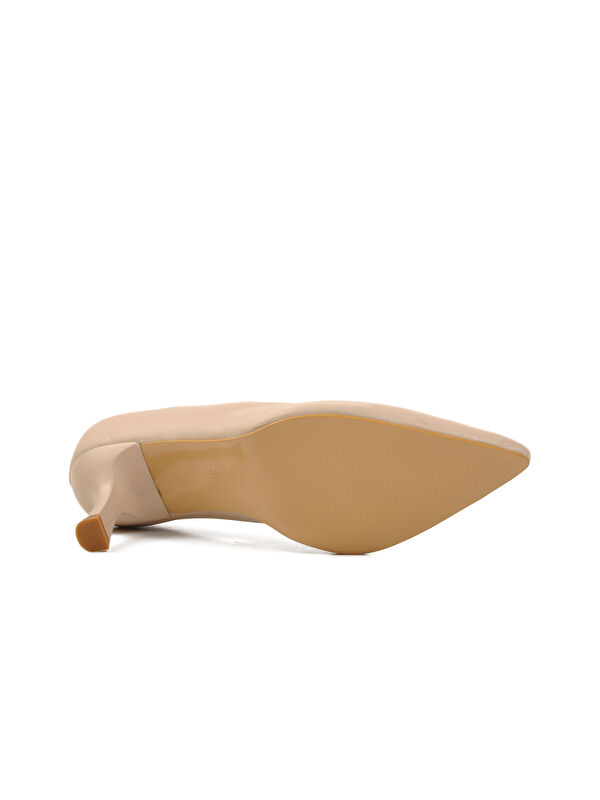 Bej Cilt İnce Topuklu Kadın Abiye Ayakkabı 458299 - Görsel 6
