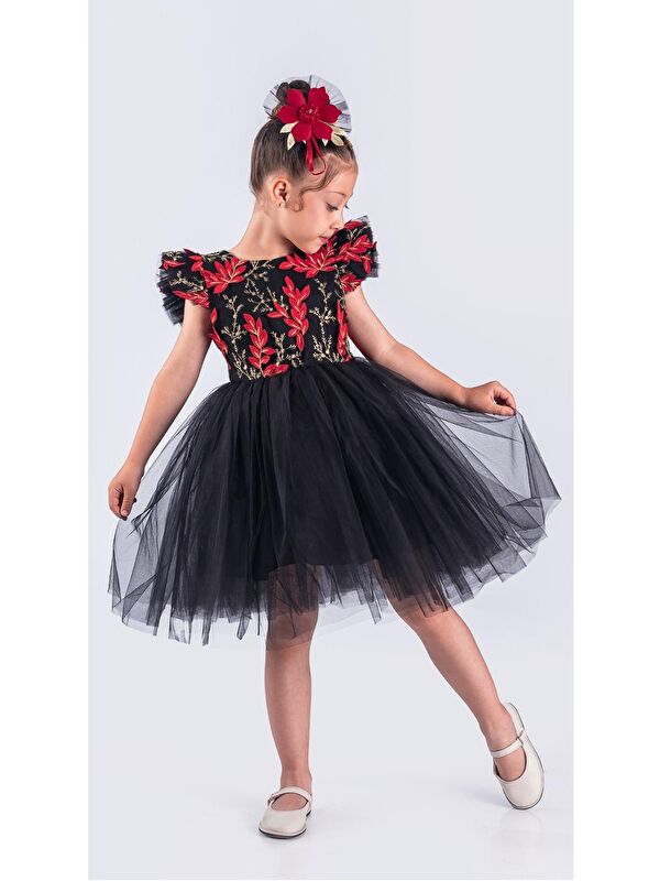 Mnk Baby & Kids Kız Çocuk Nakışlı Tütü Etek Elbise MNK0578