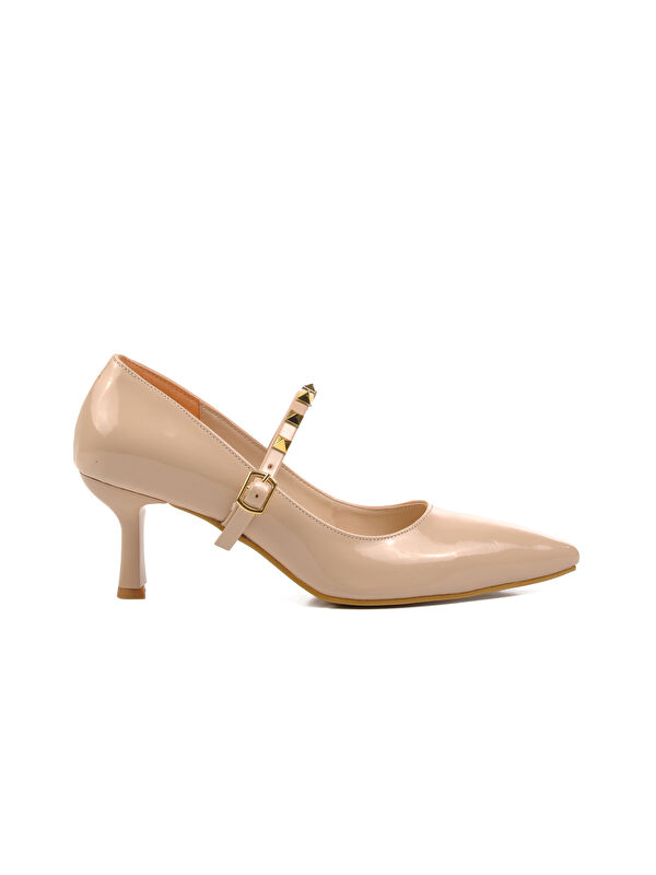 Nude Rugan Kadın Topuklu Ayakkabı 458297 - Görsel 3