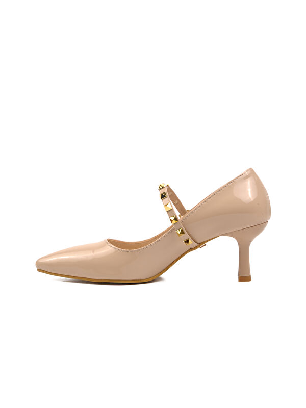 Nude Rugan Kadın Topuklu Ayakkabı 458297 - Görsel 4