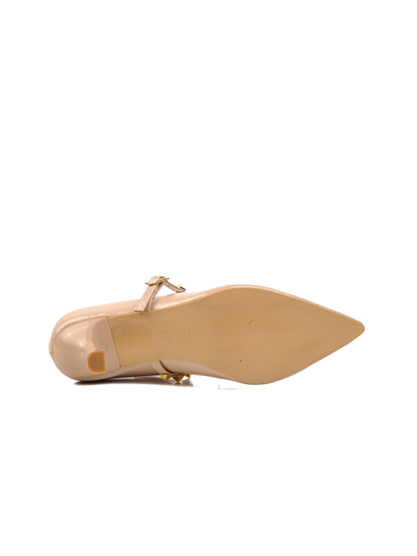 Nude Rugan Kadın Topuklu Ayakkabı 458297 - Görsel 6