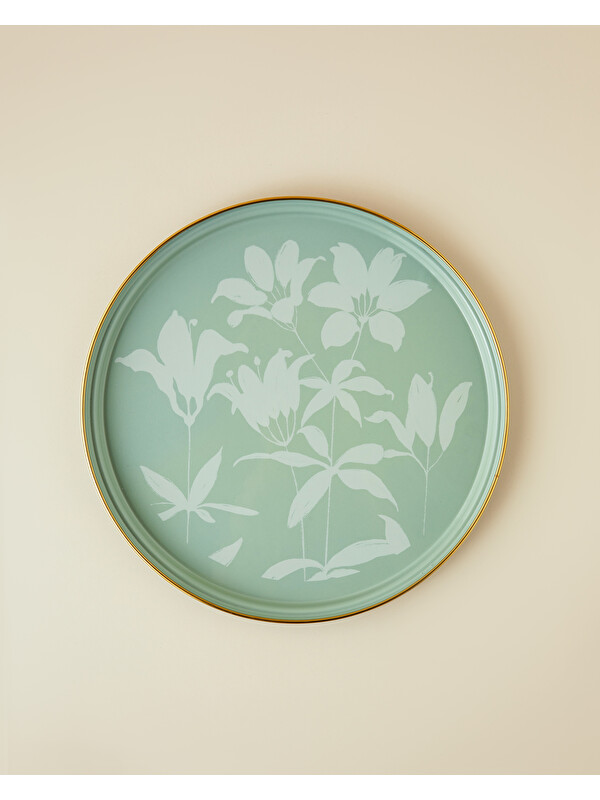 English Home Petal Poetry Emaye Tepsi 31 cm Yeşil