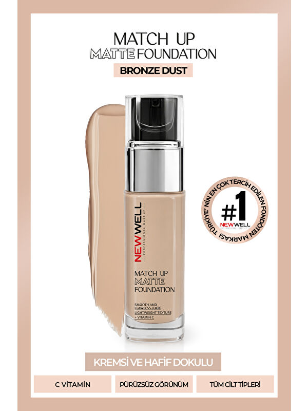 New Well Match Up Matte Foundation Bronze Dust 02 34 gr