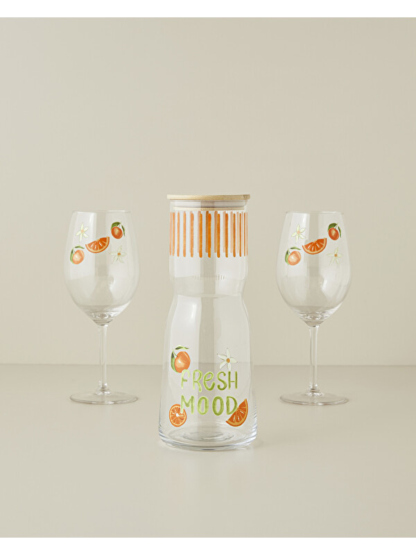 English Home Sunset Fizz Cam 3'lü Bardak 1000 ml + 540 ml Renkli