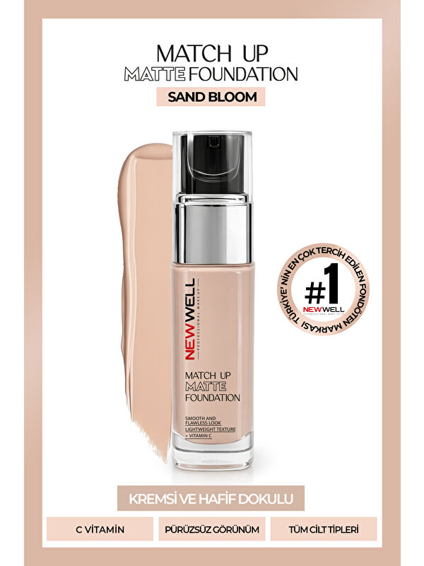 New Well Match Up Matte Foundation Sand Bloom 01 34 gr