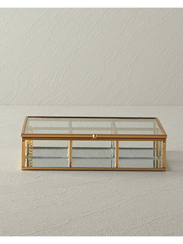 English Home Glossy Cam Bölmeli Takı Kutusu 20x15,5x5 cm Gold