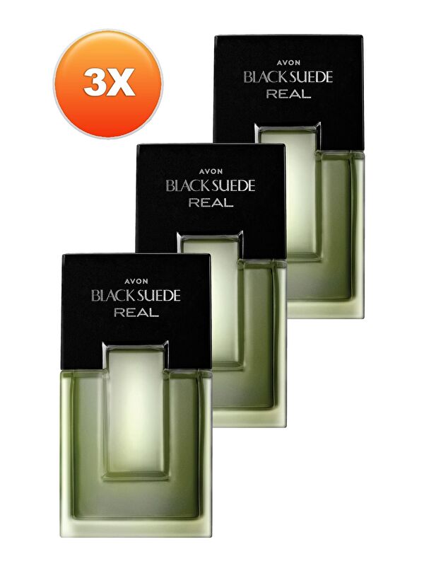 AVON Black Suede Real Erkek Parfüm Edt 100 Ml. Üçlü Set