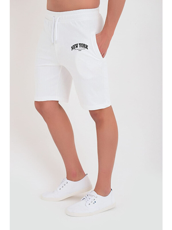 Süperlife Erkek New York Baskılı Slim Fit Kalıp Şort SPR25SR085