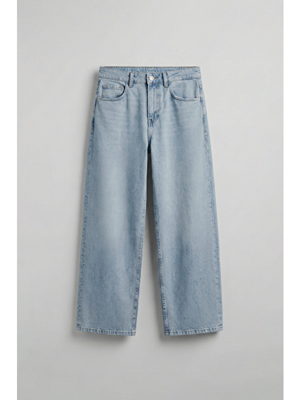 Abluka Online Erkek Süper Baggy Fit Jean Pantolon Buz Mavi