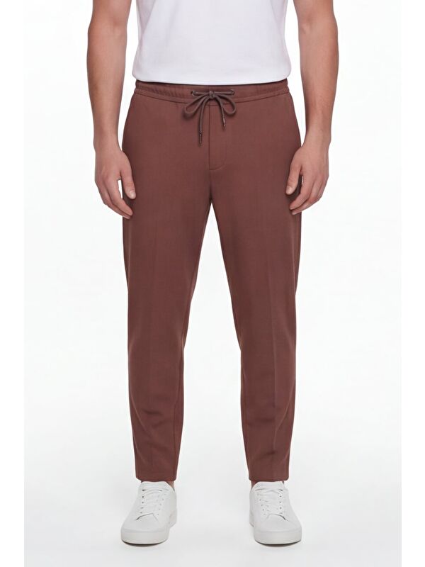 Sabri Özel Giotelli Erkek Tarçın Dar Kesim Slim Fit Pamuklu Dokuma 6 Drop Pantolon