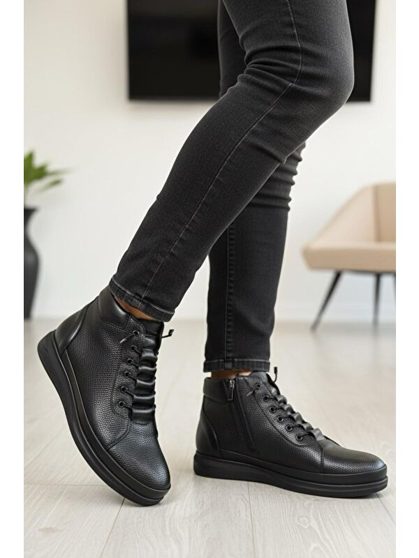 Jame Bağcık Detaylı Soğuk Geçirmez İçi Polarlı Erkek Postal - Görsel 2