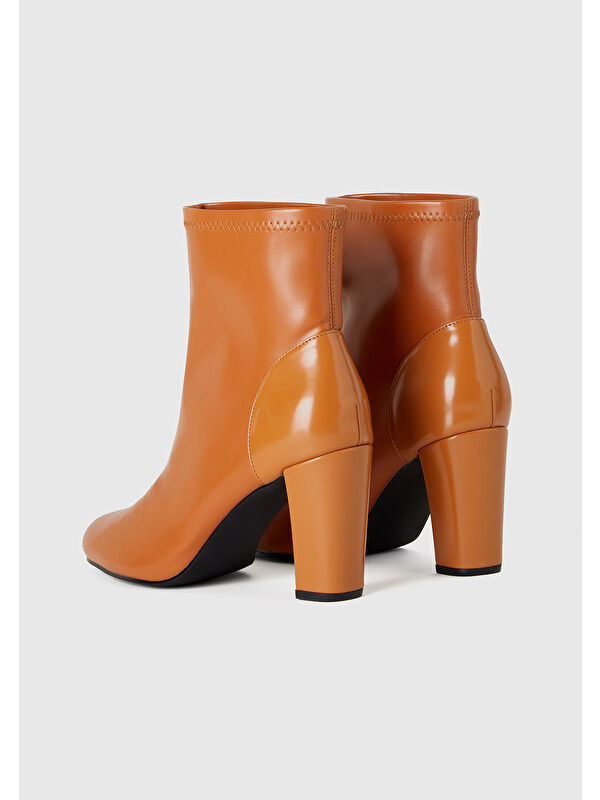Kadın Karamel Sivri Burun Topuklu Bot - Görsel 3