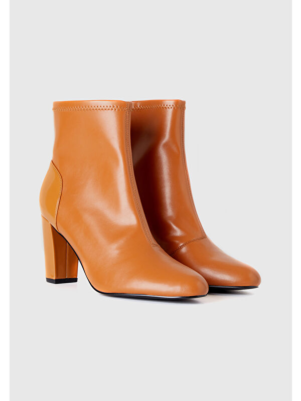 Kadın Karamel Sivri Burun Topuklu Bot - Görsel 4