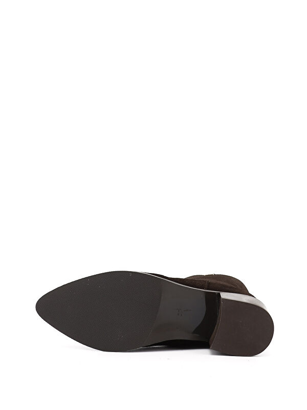 Kadın AÇIK KAHVERENGİ Fermuarlı Sivri Burun Hakiki Deri Bot - Görsel 5