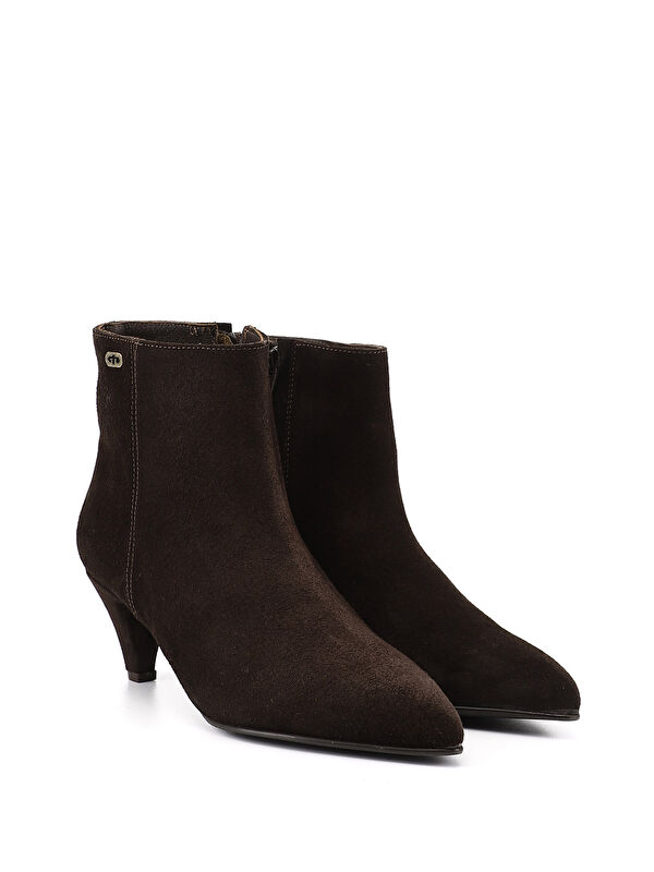 Kadın AÇIK KAHVERENGİ Fermuarlı Sivri Burun Hakiki Deri Bot - Görsel 3