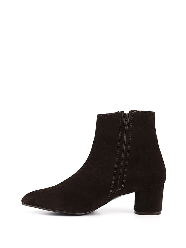 Kadın AÇIK KAHVERENGİ Fermuarlı Sivri Burun Hakiki Deri Bot - Görsel 4