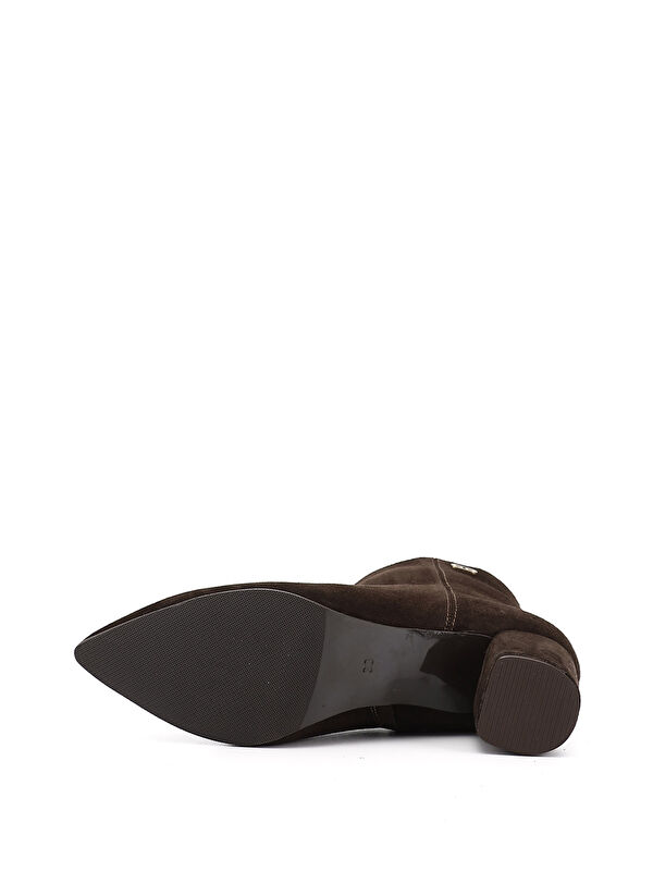 Kadın AÇIK KAHVERENGİ Fermuarlı Sivri Burun Hakiki Deri Bot - Görsel 5