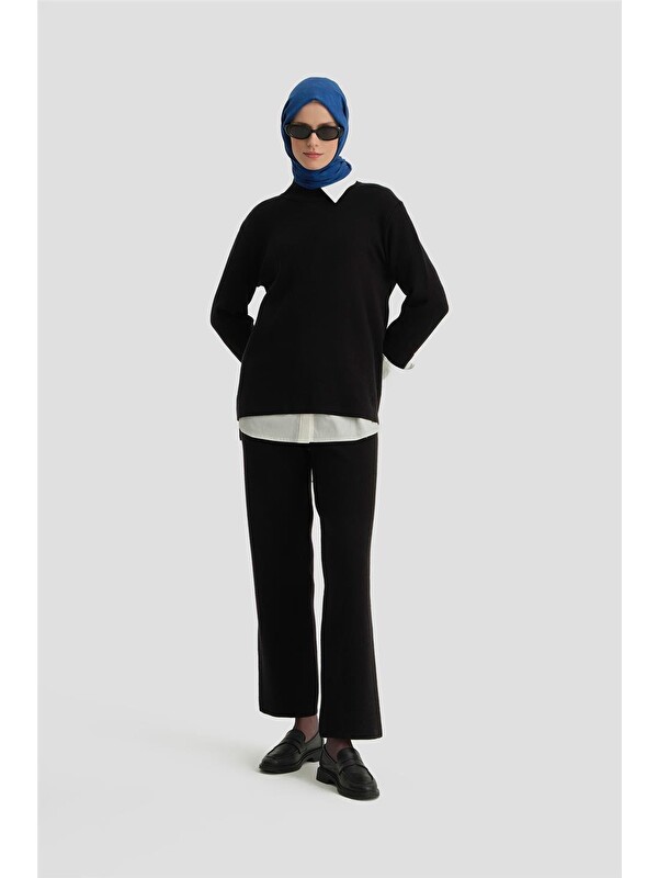 ARMİNE Pantolonlu Triko Takım 24Kd4219 Siyah