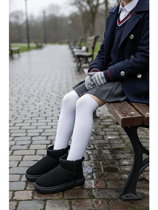 DİPPERY Çocuk Kalın Taban İçi Tüylü Günlük Mini Yarım Bot - Görsel 7