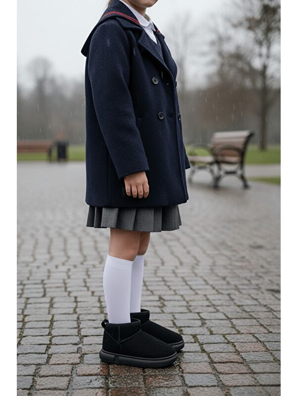 DİPPERY Çocuk Kalın Taban İçi Tüylü Günlük Mini Yarım Bot - Görsel 8