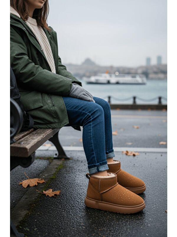 DİPPERY Çocuk Kalın Taban İçi Tüylü Günlük Mini Yarım Bot - Görsel 6