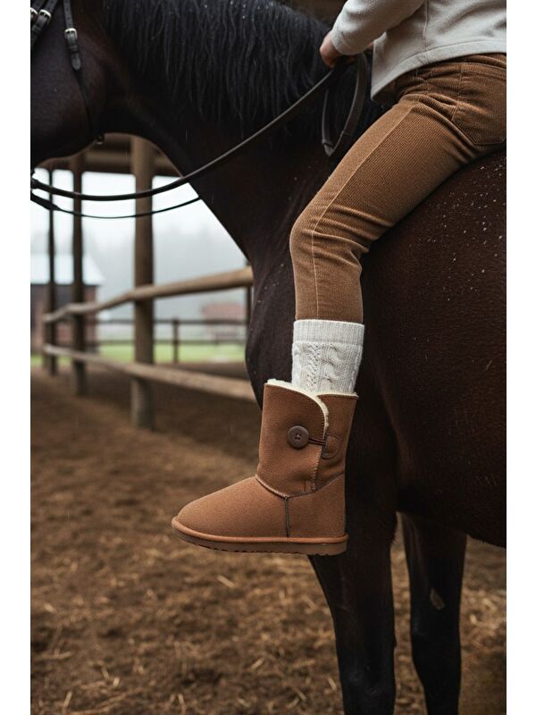 KİDDY Düğmeli Kürklü Çocuk Kışlık Bot - Görsel 6