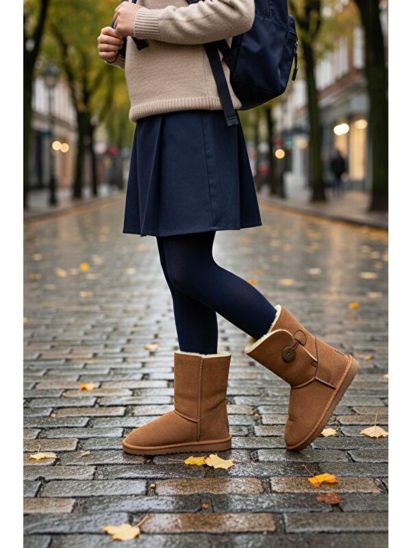 KİDDY Düğmeli Kürklü Çocuk Kışlık Bot - Görsel 7