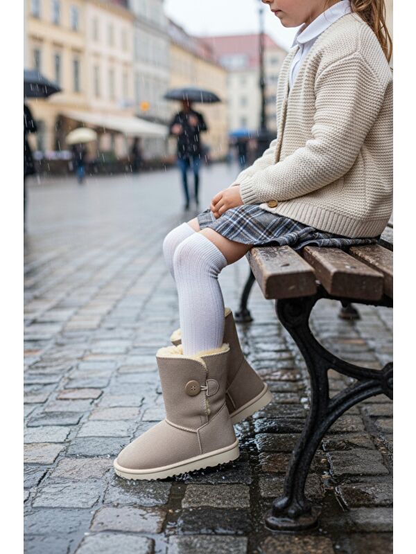 KİDDY Düğmeli Kürklü Çocuk Kışlık Bot - Görsel 6